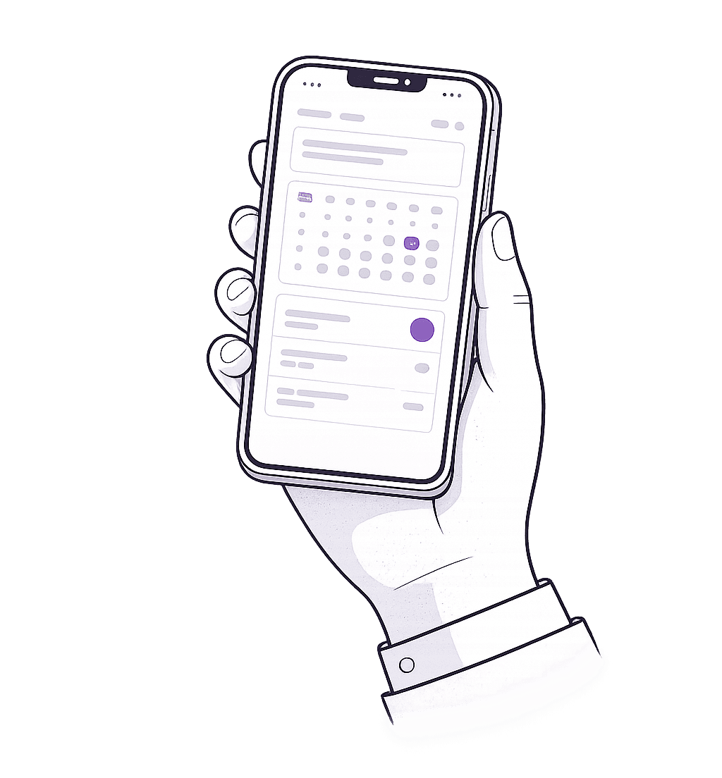 Vyavastha Connect app on a phone